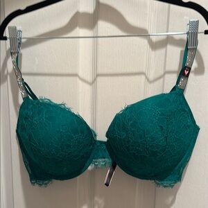 VS Elegant Teal Lace Bra NWT